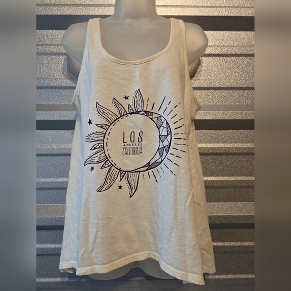 MV Sport Tops - MV Sport White Sun Graphic Tank Top